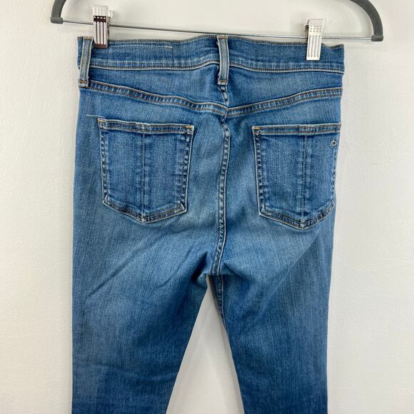 Rag & Bone High Rise Ankle Skinny Jeans El Medium Wash Blue 5-Pocket Stretch 27 - Picture 6 of 10